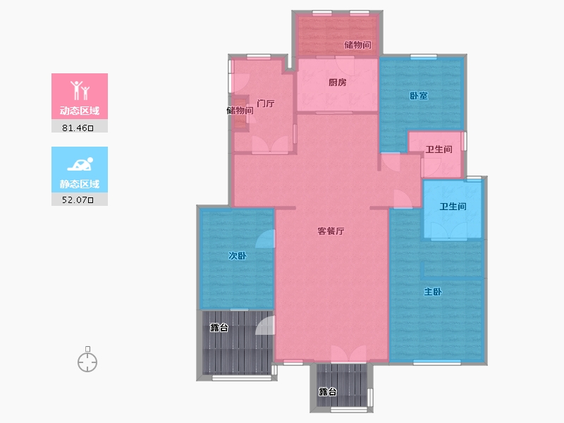 天津-天津市-万通生态城新新家园-130.00-户型库-动静分区