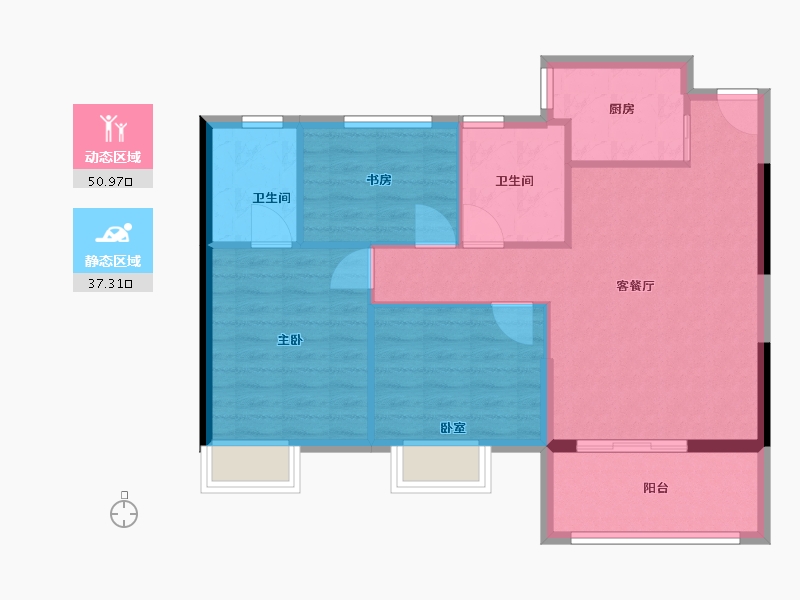 福建省-福州市-中建·岳前雅居-80.00-户型库-动静分区