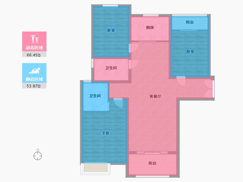 山东省-临沂市-致远天宸府南府-108.00-户型库-动静分区