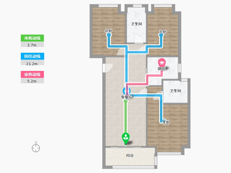 湖北省-武汉市-保利新武昌-86.00-户型库-动静线