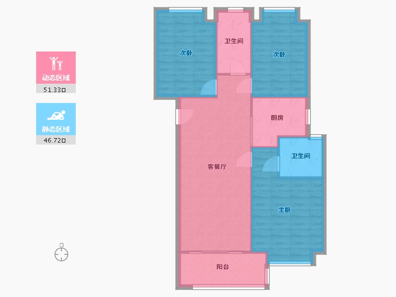 湖北省-武汉市-保利新武昌-86.00-户型库-动静分区