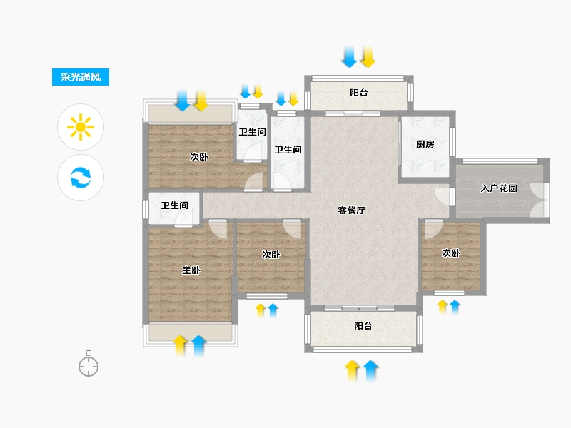 广东省-汕尾市-锦绣华府-130.00-户型库-采光通风