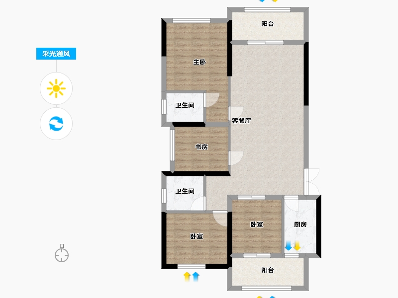 湖南省-湘潭市-五矿。万境水岸-110.00-户型库-采光通风