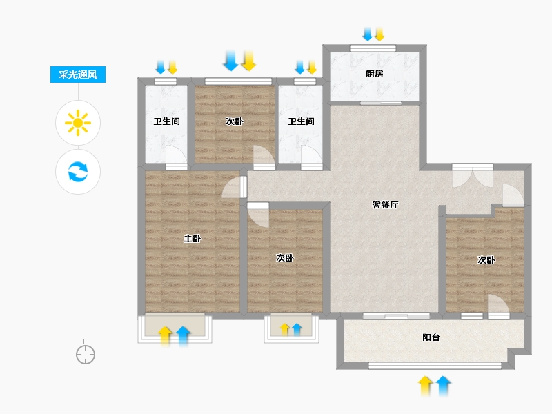 河北省-邢台市-保利时光印象-117.00-户型库-采光通风