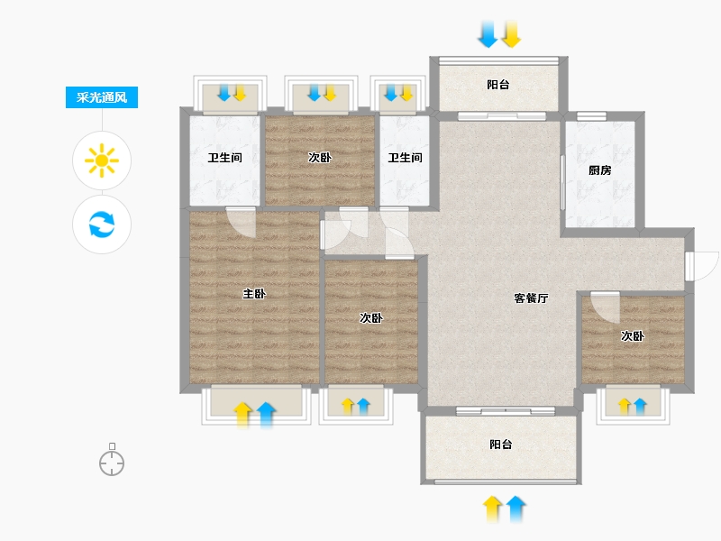 广东省-云浮市-碧桂园雅居乐大名府-102.00-户型库-采光通风