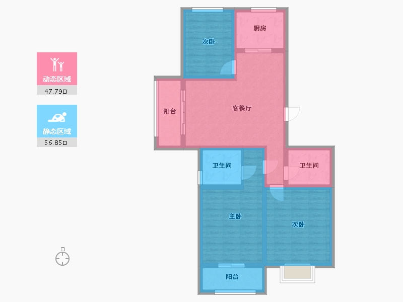 山西省-晋中市-衡阳华苑-103.00-户型库-动静分区