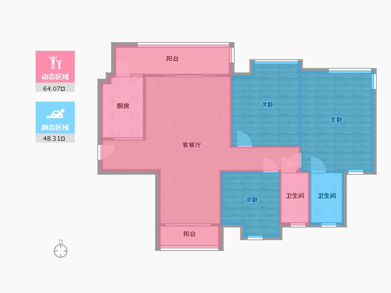 广东省-广州市-假日花园-101.00-户型库-动静分区