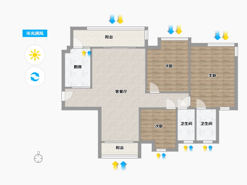 广东省-广州市-假日花园-101.00-户型库-采光通风