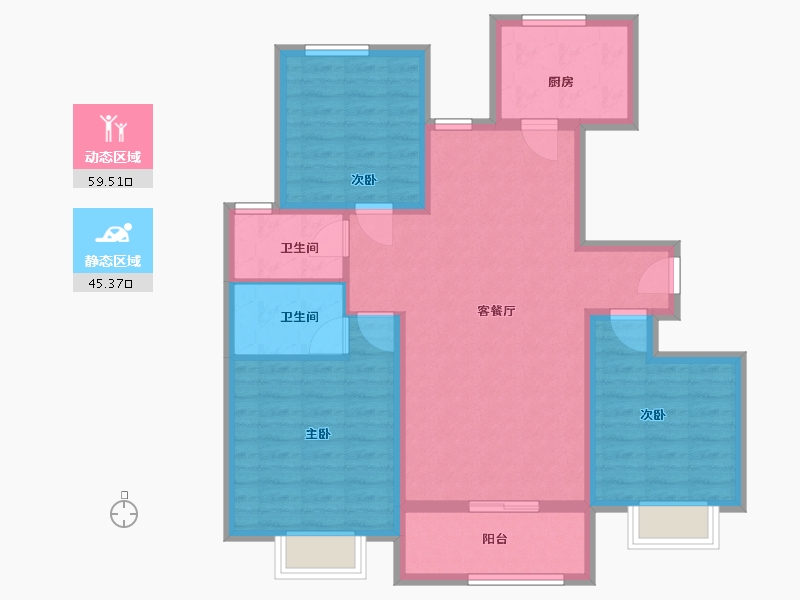 山东省-潍坊市-天兴一品-93.70-户型库-动静分区