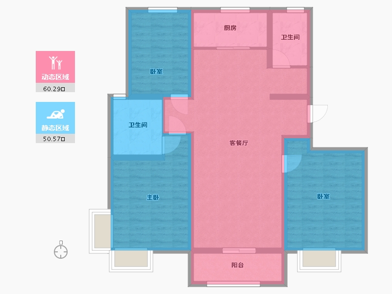 河北省-沧州市-世纪福邸-135.69-户型库-动静分区