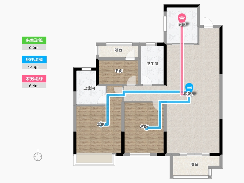 湖南省-娄底市-中梁湾田御江府-120.00-户型库-动静线