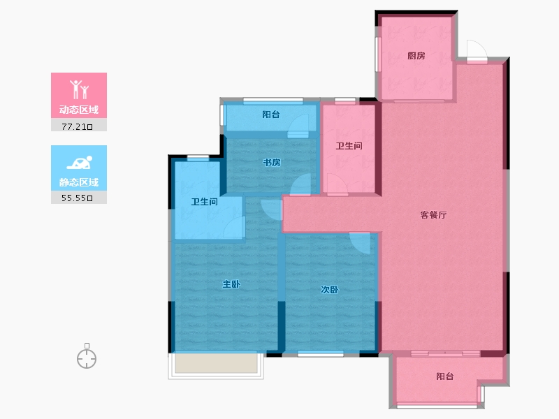 湖南省-娄底市-中梁湾田御江府-120.00-户型库-动静分区