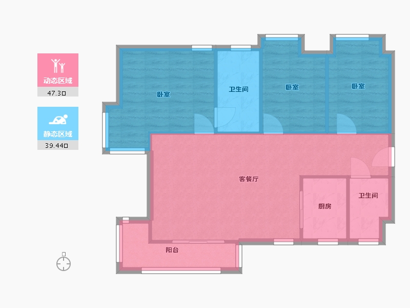 广东省-广州市-广州融创雪域华府B1区-79.00-户型库-动静分区