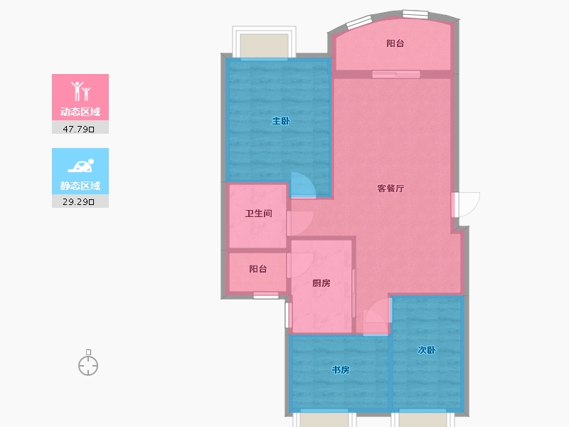 广东省-佛山市-丽日家园-二期-76.00-户型库-动静分区