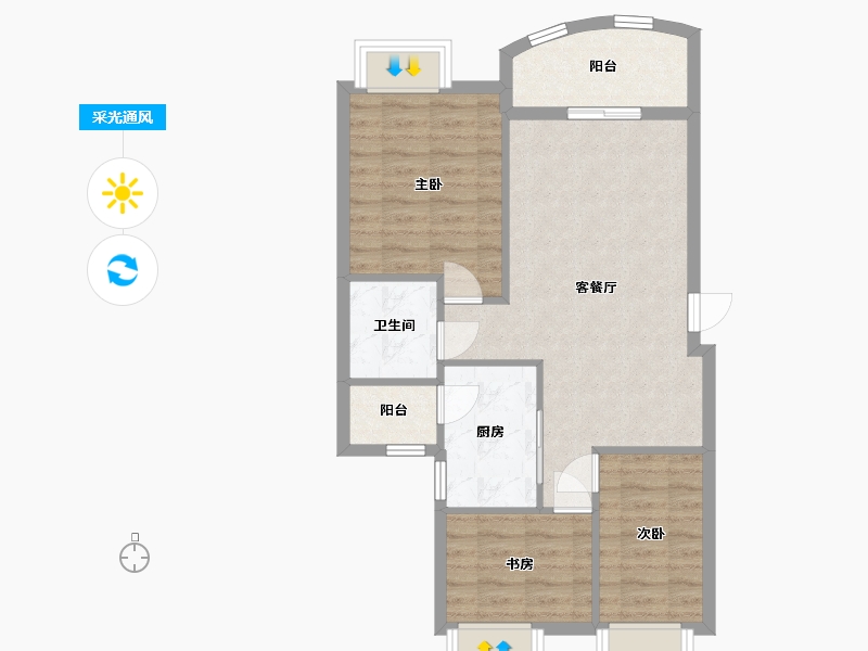 广东省-佛山市-丽日家园-二期-76.00-户型库-采光通风