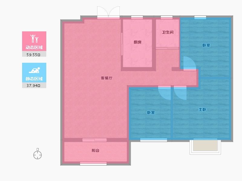 山东省-德州市-东城茗筑-87.92-户型库-动静分区