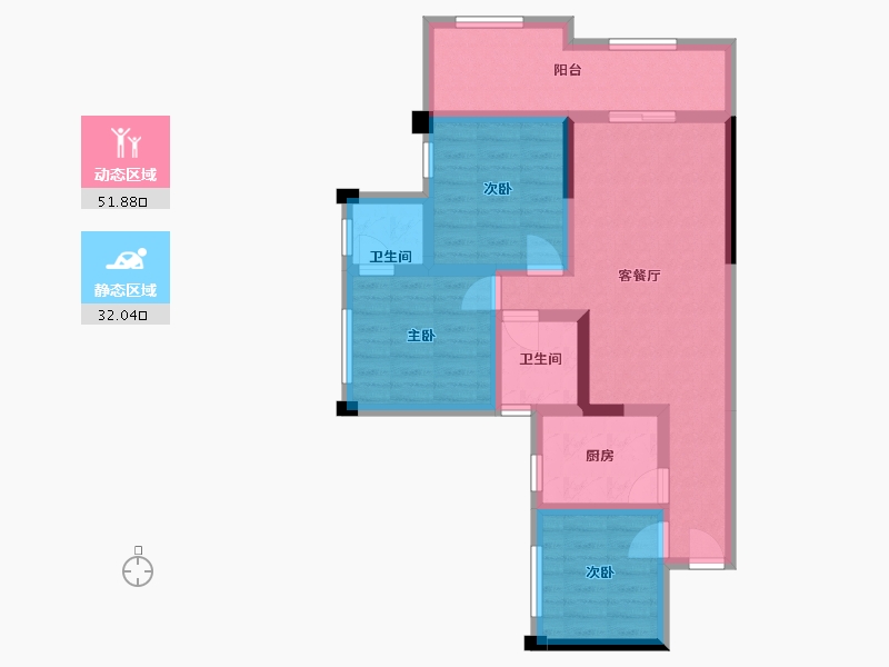 四川省-宜宾市-远达梦想N+(城北新区)-83.00-户型库-动静分区