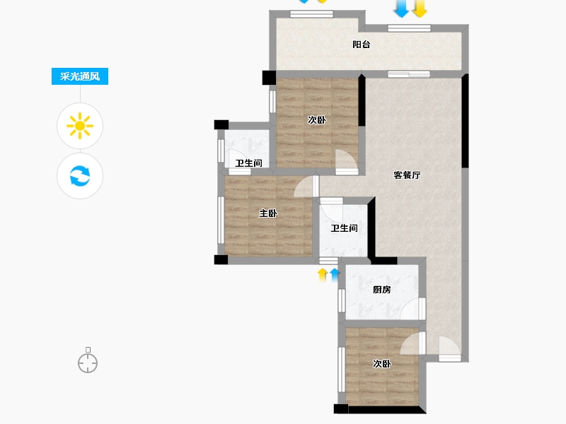 四川省-宜宾市-远达梦想N+(城北新区)-83.00-户型库-采光通风