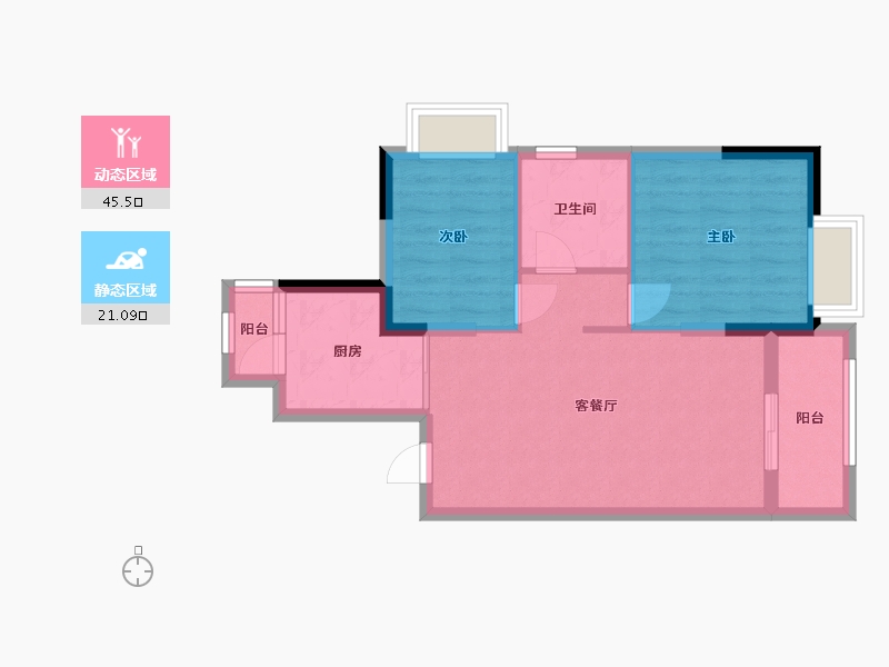 江苏省-南京市-南京恒大林溪郡-64.00-户型库-动静分区