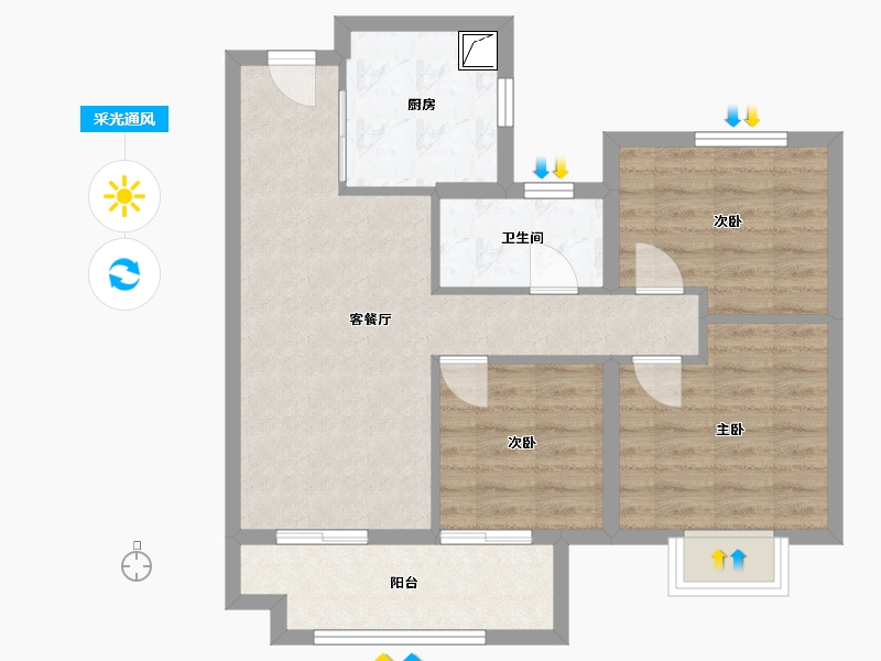 安徽省-合肥市-保利紫云-69.00-户型库-采光通风