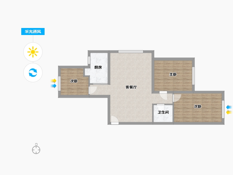 山东省-青岛市-金地宸悦-87.00-户型库-采光通风