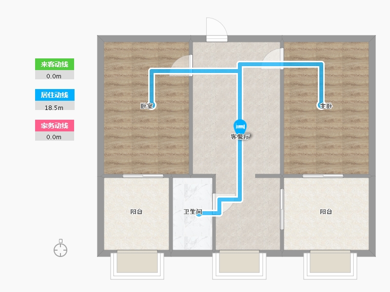 河北省-石家庄市-河北省二建公司宿舍-86.00-户型库-动静线