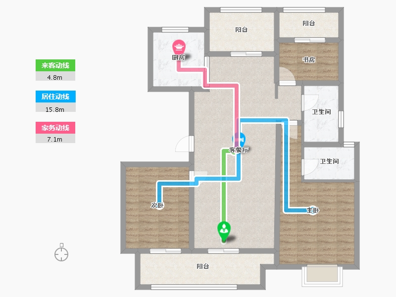 安徽省-宣城市-中建蓝城宣城桃花源-117.00-户型库-动静线