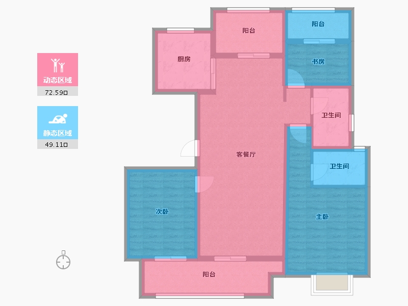 安徽省-宣城市-中建蓝城宣城桃花源-117.00-户型库-动静分区