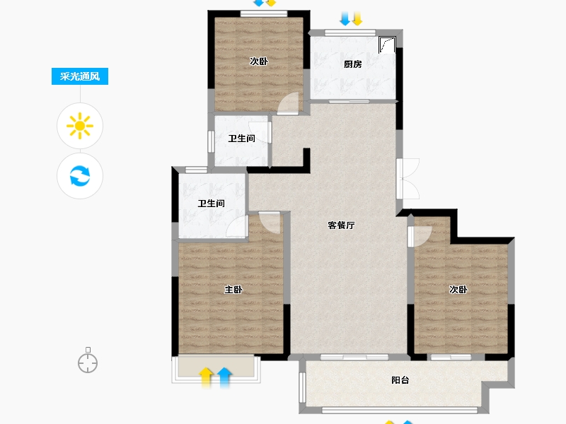 江苏省-徐州市-如苑-114.00-户型库-采光通风