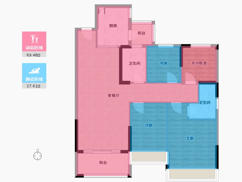 广东省-清远市-方直·君汇世家-90.89-户型库-动静分区