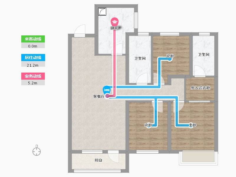 辽宁省-沈阳市-龙湖西府原著-89.00-户型库-动静线