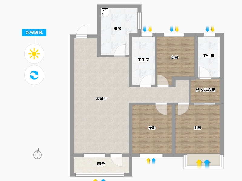 辽宁省-沈阳市-龙湖西府原著-89.00-户型库-采光通风