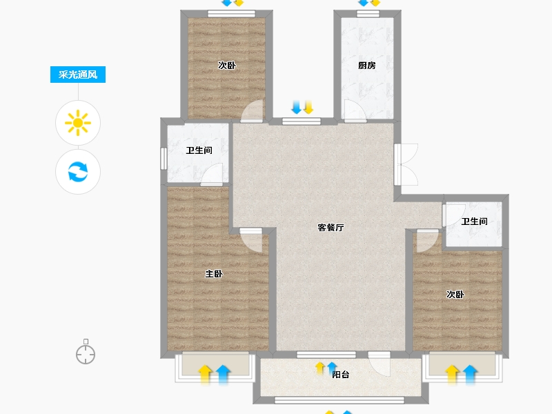 河北省-邢台市-邢台壹号院-140.00-户型库-采光通风