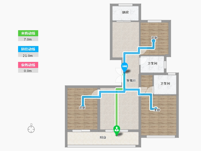 浙江省-台州市-天辰誉府-128.00-户型库-动静线