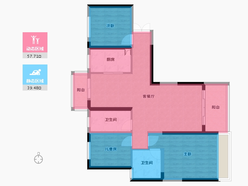 河南省-郑州市-泰宏建业国际城-16号院-97.00-户型库-动静分区