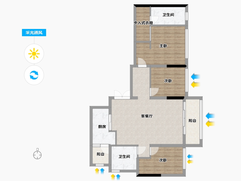 四川省-成都市-双楠悦天地-110.00-户型库-采光通风