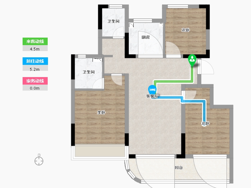 浙江省-绍兴市-龙湖中天春江天镜-85.99-户型库-动静线