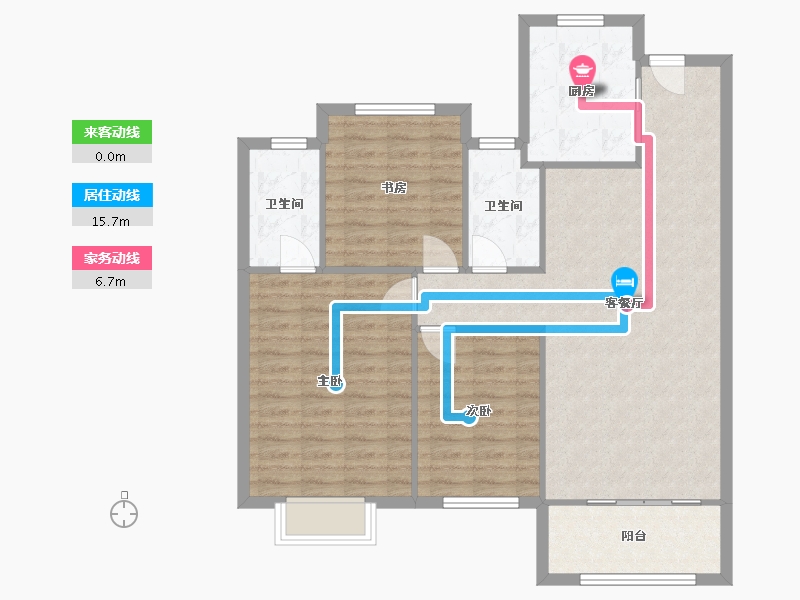 江苏省-徐州市-吾悦和府-95.13-户型库-动静线