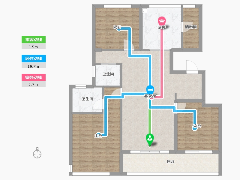 浙江省-温州市-桃园一号院-99.00-户型库-动静线