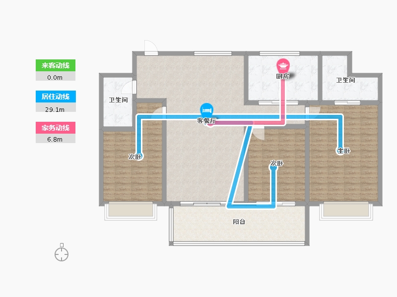 山东省-临沂市-水岸华庭-110.00-户型库-动静线