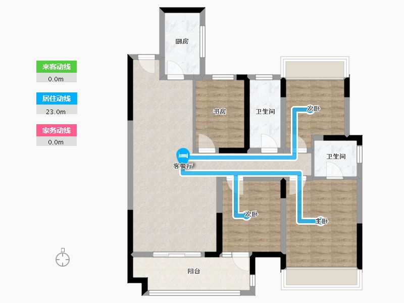 江苏省-徐州市-蓝光·熙岸华府-90.00-户型库-动静线