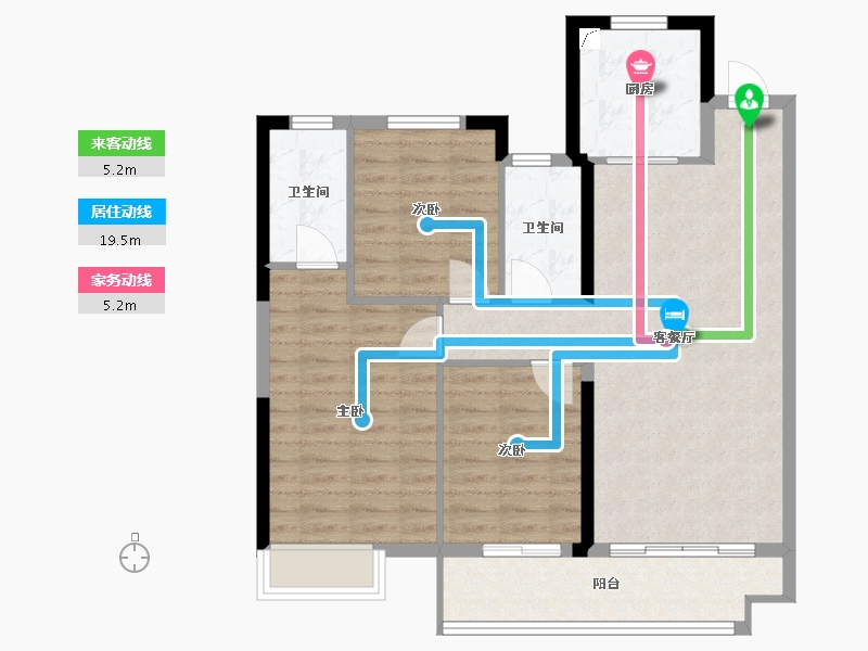 江西省-南昌市-中骏雍景湾-88.31-户型库-动静线