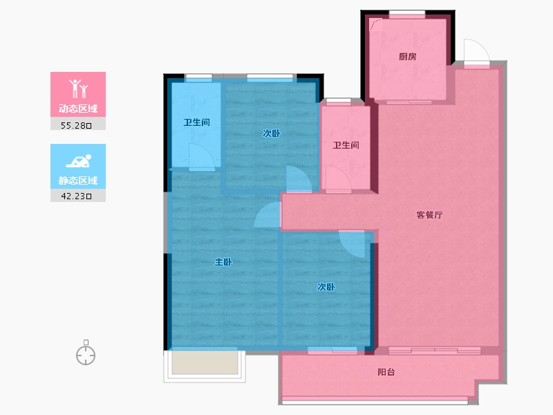 江西省-南昌市-中骏雍景湾-88.31-户型库-动静分区