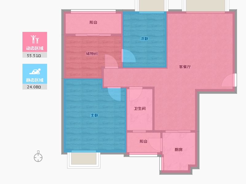 四川省-成都市-清水路苑-73.45-户型库-动静分区