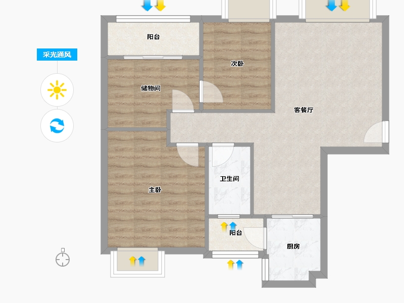 四川省-成都市-清水路苑-73.45-户型库-采光通风