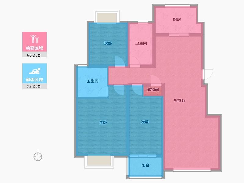 江苏省-无锡市-国韵华府-100.00-户型库-动静分区