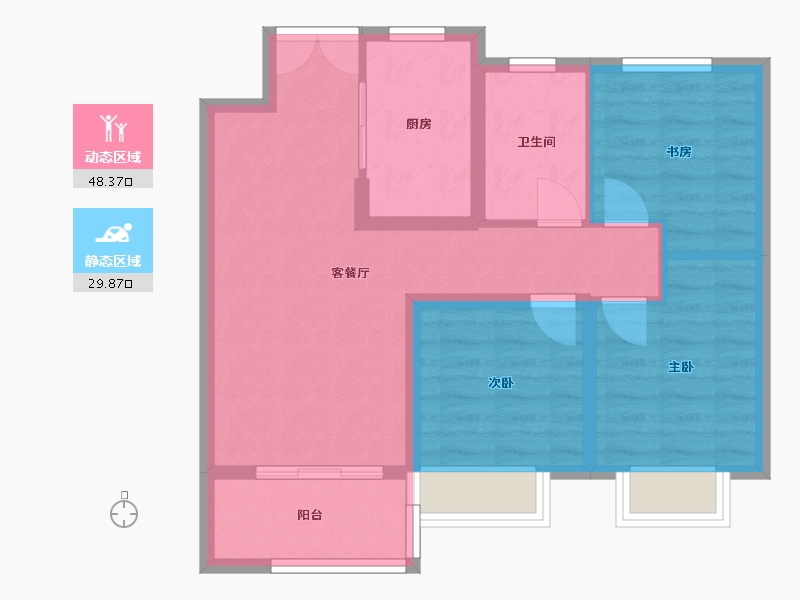 山东省-济南市-东城俪景-69.34-户型库-动静分区