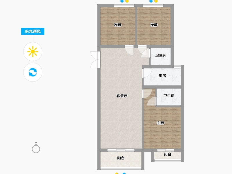 甘肃省-兰州市-西固人家御园-98.78-户型库-采光通风