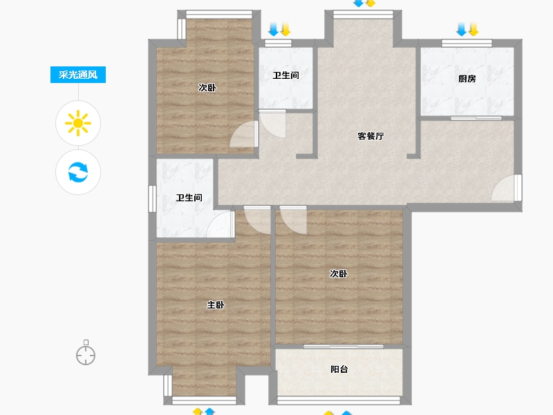 上海-上海市-崧文苑-91.00-户型库-采光通风