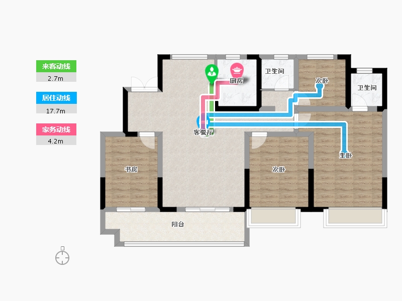 江苏省-盐城市-荣润湖畔玲珑-119.00-户型库-动静线